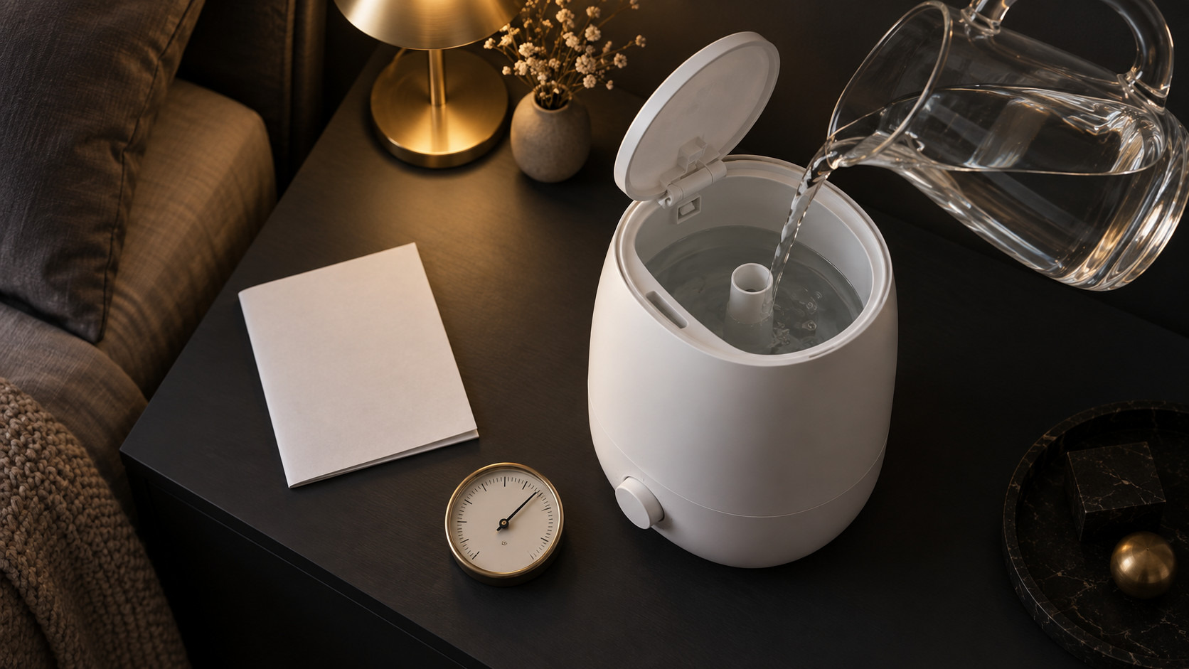 1万円以下の加湿器3タイプ（卓上・タワー型・タンク型）と給水用の水差し